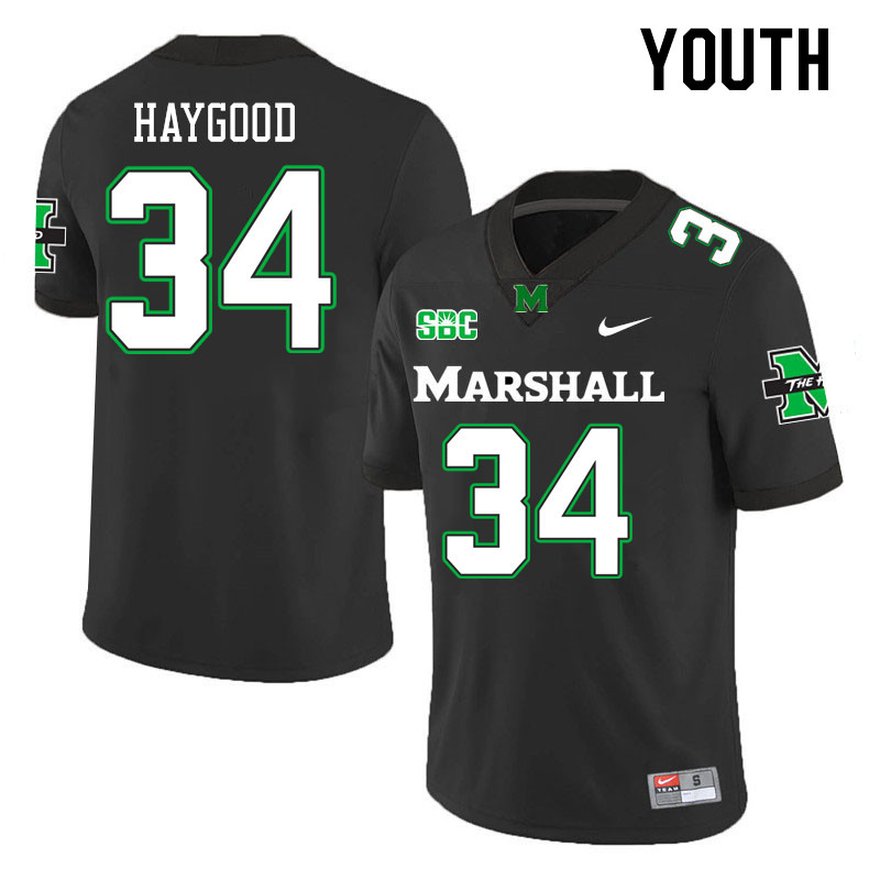 Youth #34 Mathis Haygood Marshall Thundering Herd SBC Conference College Football Jerseys Stitched-B